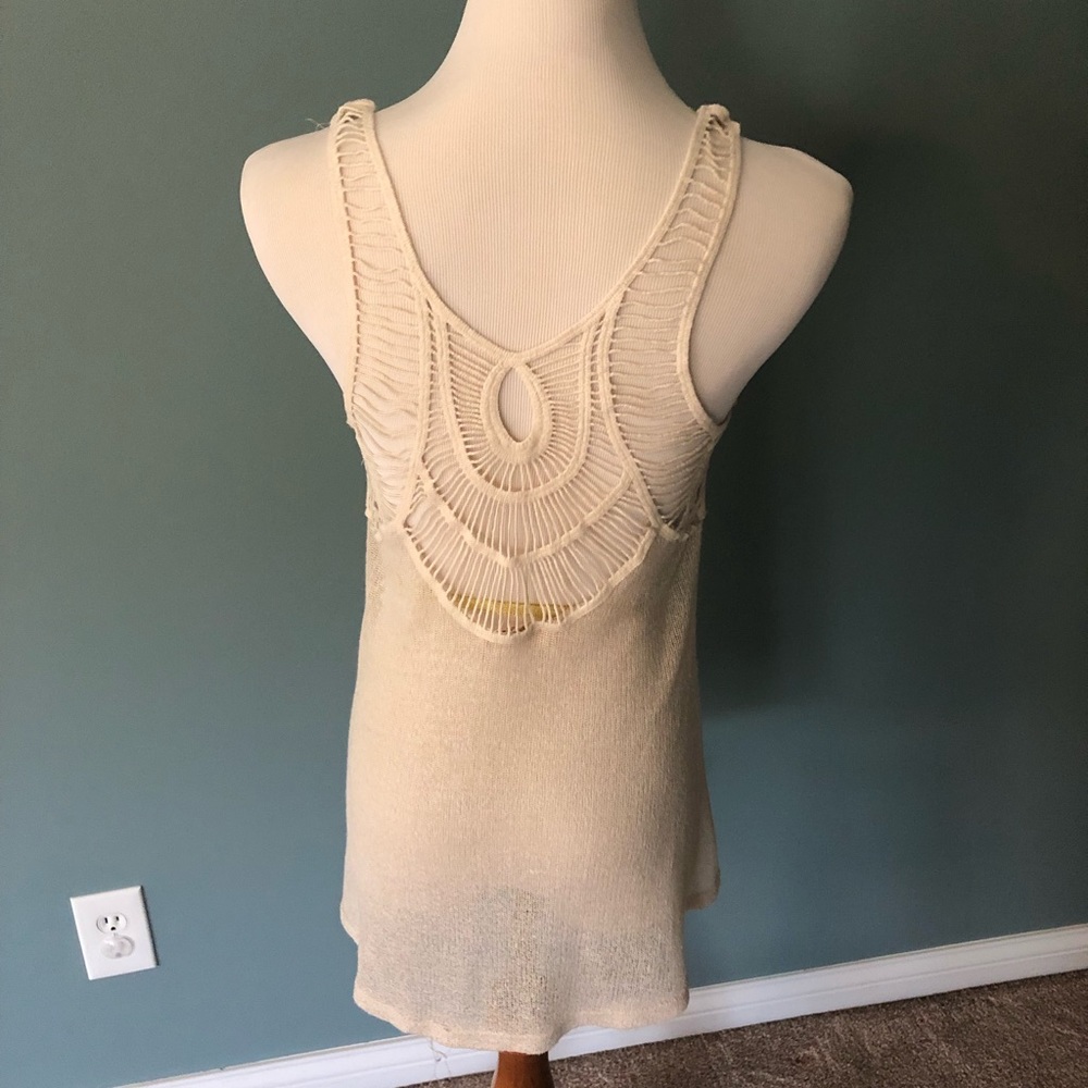 Cream crochet hi-Low tank by Altar’d State size s